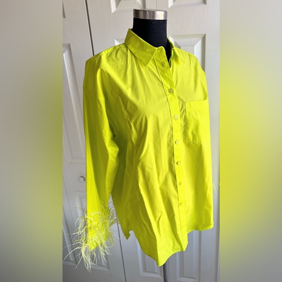 NWT J Crew Collection Feather trim Cotton poplin button up collared Shirt Top 6 - Picture 6 of 10